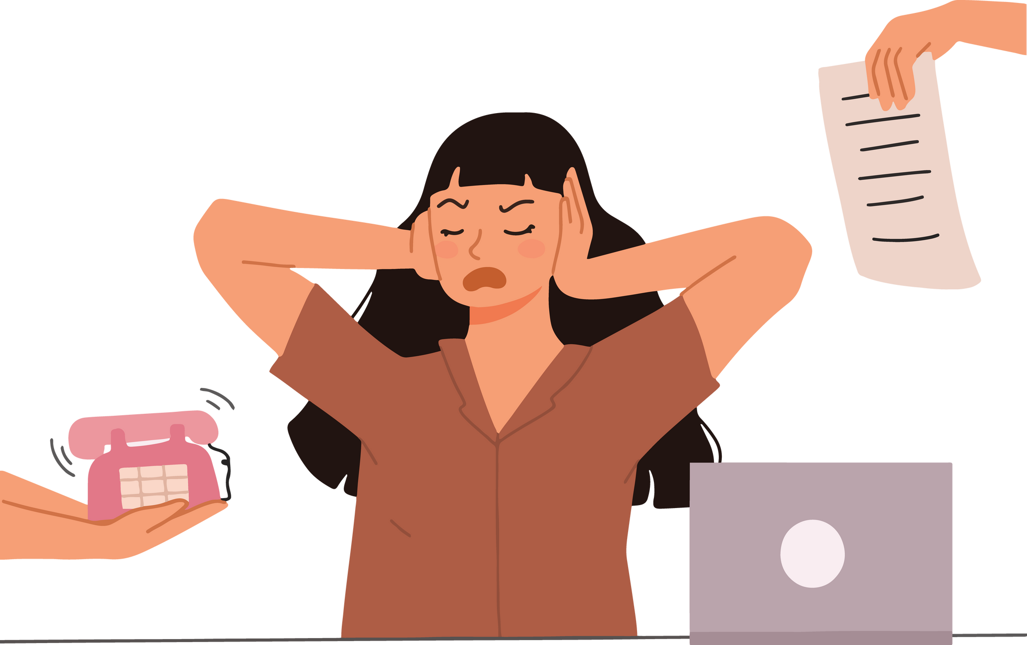 stressed busy woman